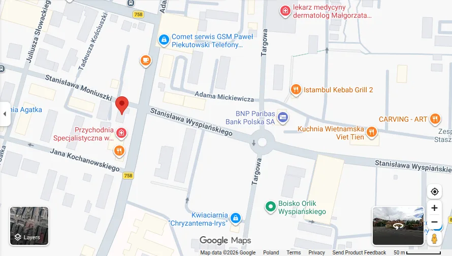 Mapa: ul. Stanisława Moniuszki 1, 39-400 Tarnobrzeg